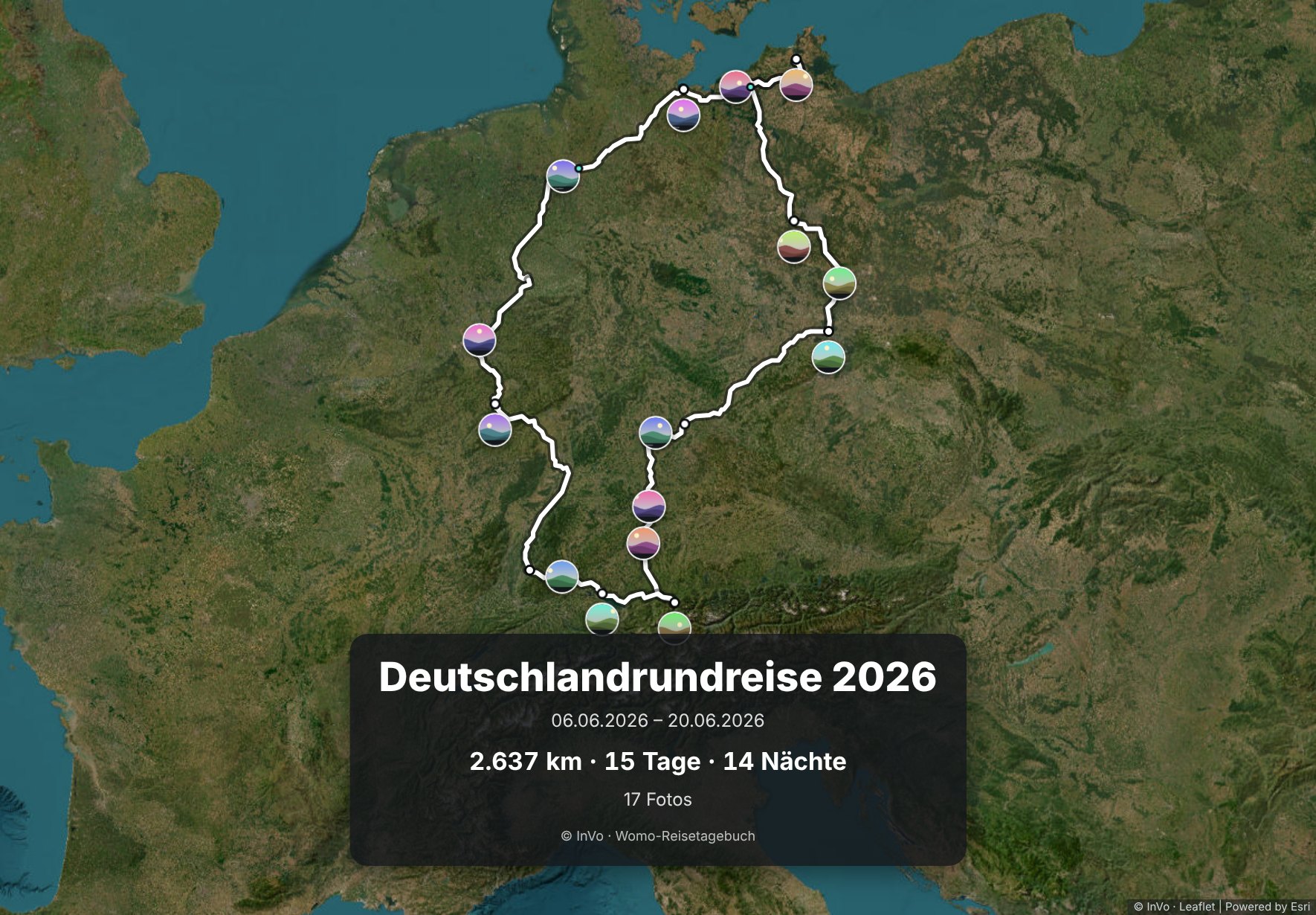 Der Abspann mit Kilometern, Tagen, Nächten und Fotos