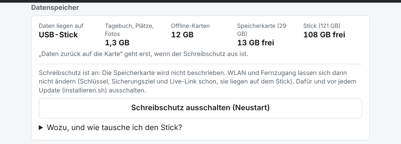 Der Schreibschutz ist an