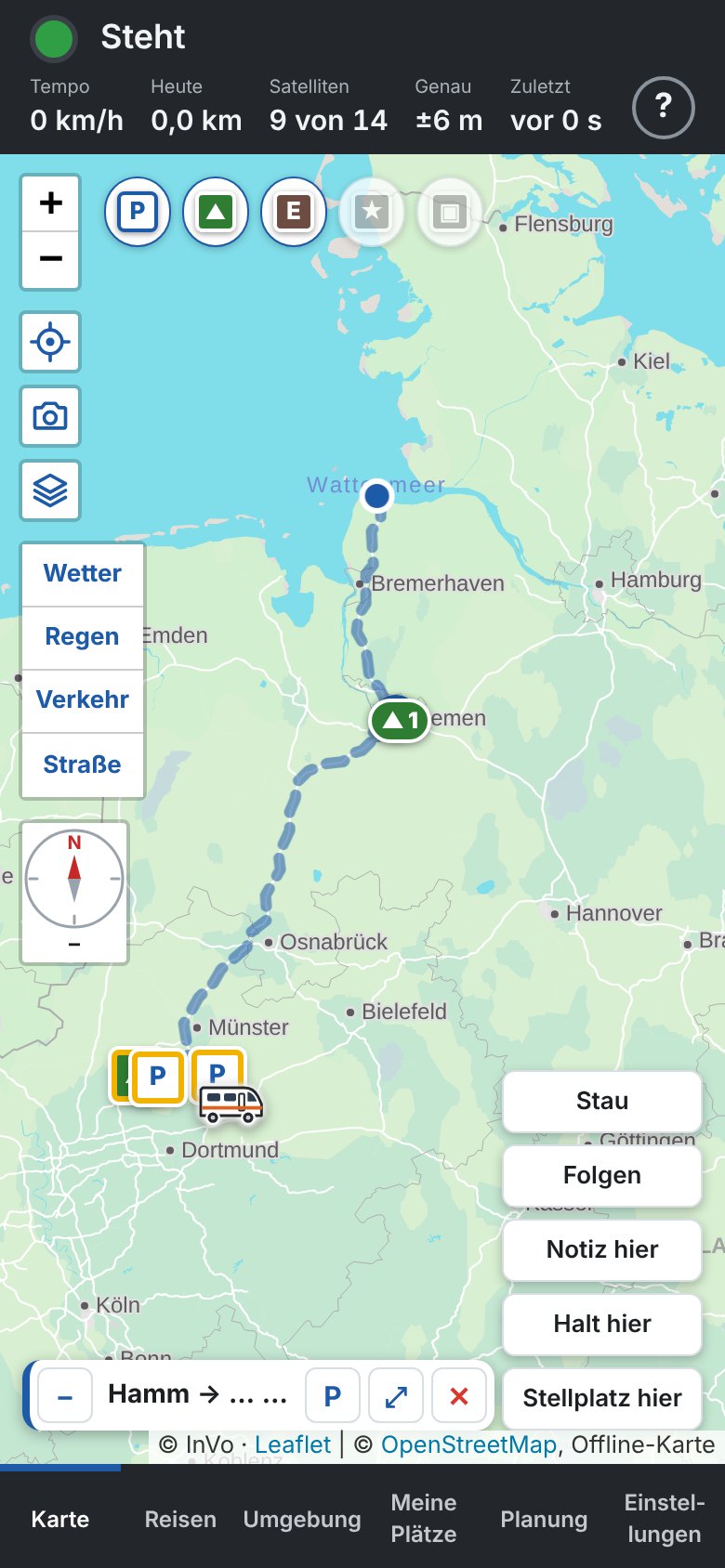 Die Karte auf dem Handy