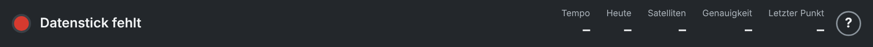 Die Statusleiste, wenn der Datenstick fehlt