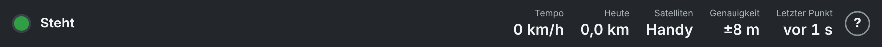 Kommt die Position vom Handy, steht unter „Satelliten“ „Handy“